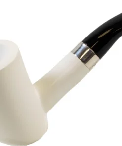 Meerschaum Pfeife Poker glatt mit Silberring