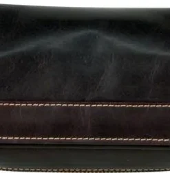 Pfeifentasche Leder braun mit Überschlag 2er