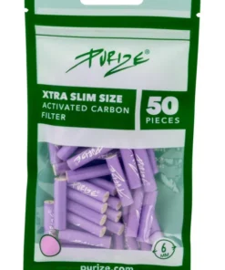PURIZE XTRA Slim Size 6 mm Aktivkohlefilter lila (50 Stück)