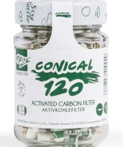 PURIZE Conical XTRA Slim Size 5-6mm Aktivkohlefilter Glas weiß (120 Stück)