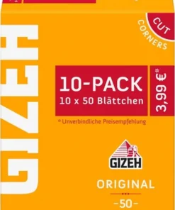 Gizeh Original gelb Zigarettenpapier 10er-Pack (10 x 50 Stück)