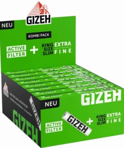 Gizeh Black King Size Slim Papier + Active Filter (16 x 1 Stück)