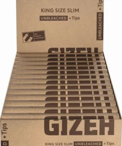 Gizeh Unbleached King Size Slim Papier + Tips (26 x 34 Stück)