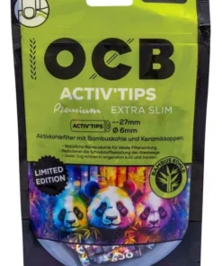 OCB Activ Tips Extra Slim Bamboo 6mm Aktivkohlefilter (Beutel á 180 Stück)