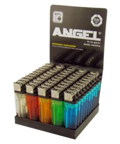 Feuerzeuge Angel Reibrad Einweg Transparent (50 x 1 Stück)