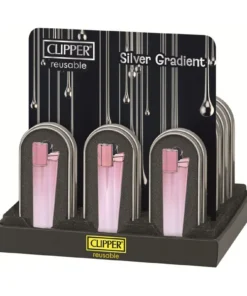 Feuerzeuge Clipper Silver Gradient (12 x 1 Stück)