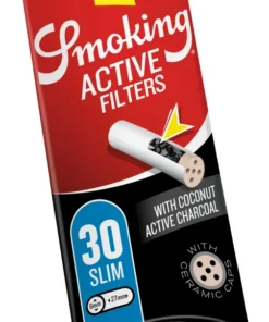 Smoking Carbon Active Slim Filter 6mm (10 x 30 Stück)