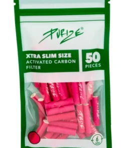 PURIZE XTRA Slim Size 6 mm Aktivkohlefilter pink (50 Stück)