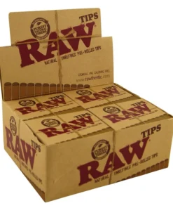 RAW Filter Tips Slim ungebleicht vorgerollt (20 x 21 Stück)