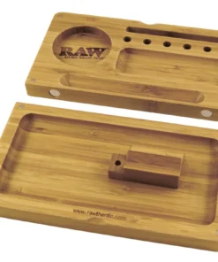RAW Rolling Tray Drehtablett aus Bambus (1 Stück)