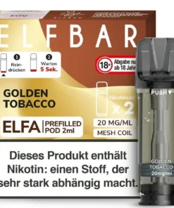 Elfbar Elfa Pod Golden Tobacco 20mg Nikotin 2ml (2 Stück)