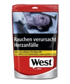 WEST Red Volume Tobacco Zip Beutel