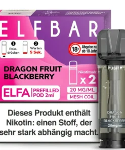 Elfbar Elfa Pod Dragon Fruit Blackberry 20mg Nikotin 2ml (2 Stück)