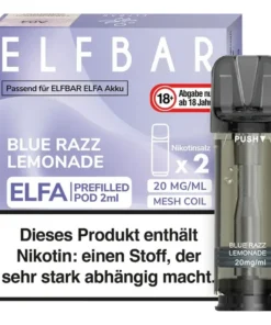 Elfbar Elfa Pod Blue Razz Lemonade 20mg Nikotin 2ml (2 Stück)