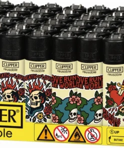 Feuerzeuge Clipper New School Skulls (48 x 1 Stück)