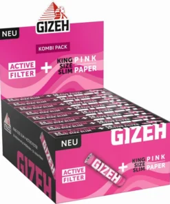 Gizeh Pink King Size Slim Papier + Active Filter (16 x 1 Stück)