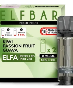 Elfbar Elfa Pod Kiwi Passion Fruit Guava 0mg Nikotin 2ml (2 Stück)