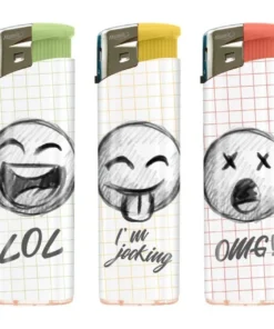 Feuerzeuge Atomic Elektronik F11 Motiv Emoji (50 x 1 Stk.)