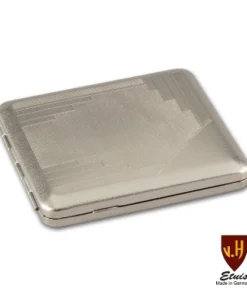 Zigarettenetui Metall VH 18er Nickel/sat. Waffeln und Streifen Gummizug