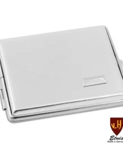 Zigarettenetui Metall VH 24er Nickel/satiniert mit Gravurfeld u Gummizug