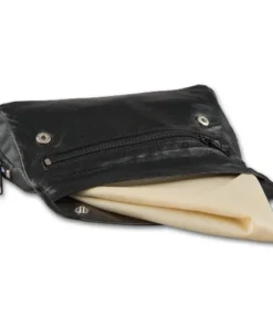 Tabak-Kombibeutel 2er Leder Rind-Nappa schwarz 16x9x5cm