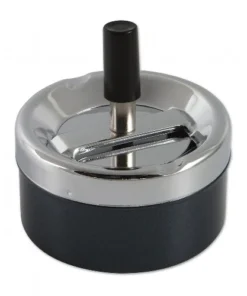Schleuderascher Metall chrom/schwarz matt 9 cm Durchnesser