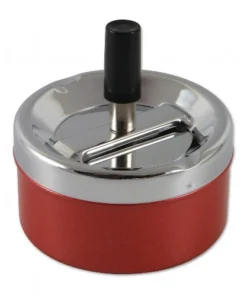 Schleuderascher Metall chrom/rot 9 cm Durchmesser