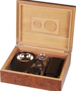 Humidor-Set Wurzelholz für ca. 25 Zigarren
