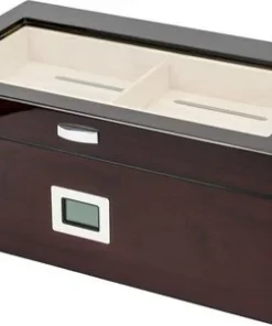 Humidor Cherry Finish Kirschholzdekor und Glasdeckel für ca. 75 Zigarren