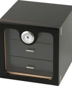 Humidor Schrank schwarz Acrylscheibe für ca. 50 Cigarren