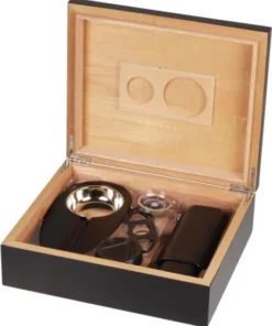 Humidor-Set schwarz für ca. 25 Zigarren