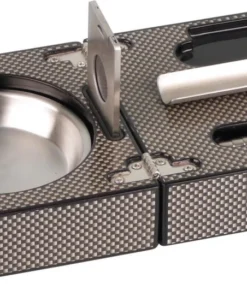 Zigarren-Set Carbone Finish mit Ascher