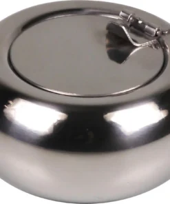 Taschenascher Edelstahl rund mit Deckel