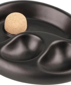 Pfeifenascher Keramik schwarz matt oval