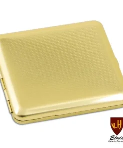 Zigarettenetui Metall VH 18er Messing Waffelmuster mit Gummizug