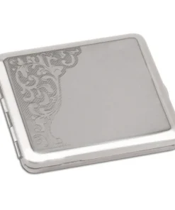 Zigarettenetui Metall 18er Nickel poliert Venetian mit Gummizug