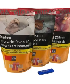 3x Pall Mall Allround Giga Beutel 100g + Feuerzeug