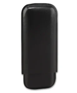 Cigarrenetui 3er Leder schwarz Double Corona 20 x 8.5 cm