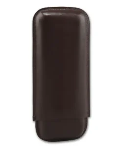 Cigarrenetui 3er Leder dunkelbraun Double Corona 20 x 8.5 cm