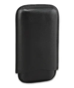 Cigarrenetui 3er Leder schwarz Corona kurz 15 x 8 cm