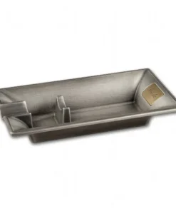 Cigarrenascher Metall chrom mit 1 Ablage 16×8.5 cm