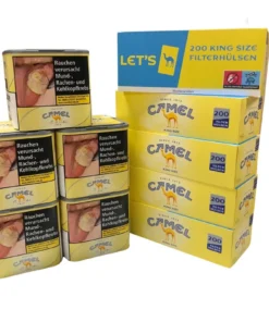 5x Dosen Camel Feinschnitt + 1000 Camel Hülsen