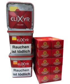 3x ELIXYR Volume Tobacco 245g + 2000 Marschall Hülsen