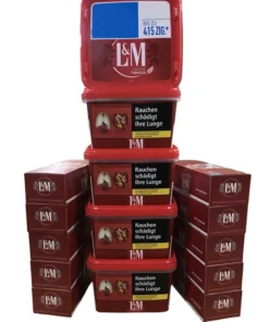 5x Eimer L&M Volume Tobacco Red 195g + 2000 L&M Red (200) Hülsen