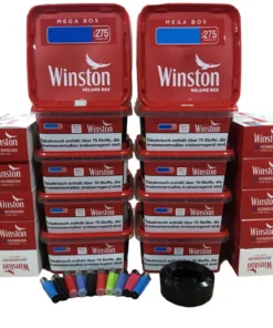 10x Winston Vol. Tob. Eimer + 4000 Winston Hülsen + 10x Clipper + Windascher