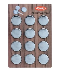 Taschenascher Metall (12) ATOMIC chrom poliert