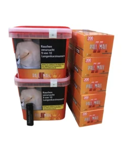 2x Pall Mall Maxi Box 310g+ 1000 Pall Mall Allround Hülsen + 1x Feuerzeug