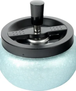 Drehascher bauchig schwarz/hellblau 13cm
