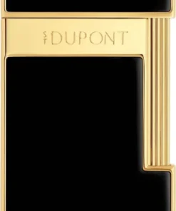 DUPONT Slimmy schwarz Lack/gold 028001 Jet Feuerzeug nicht gefüllt