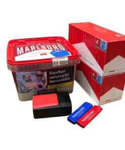 Marlboro Crafted Selection Eimer + 500 Marlboro Red Extra + Etui inkl. 2x Feuerzeuge